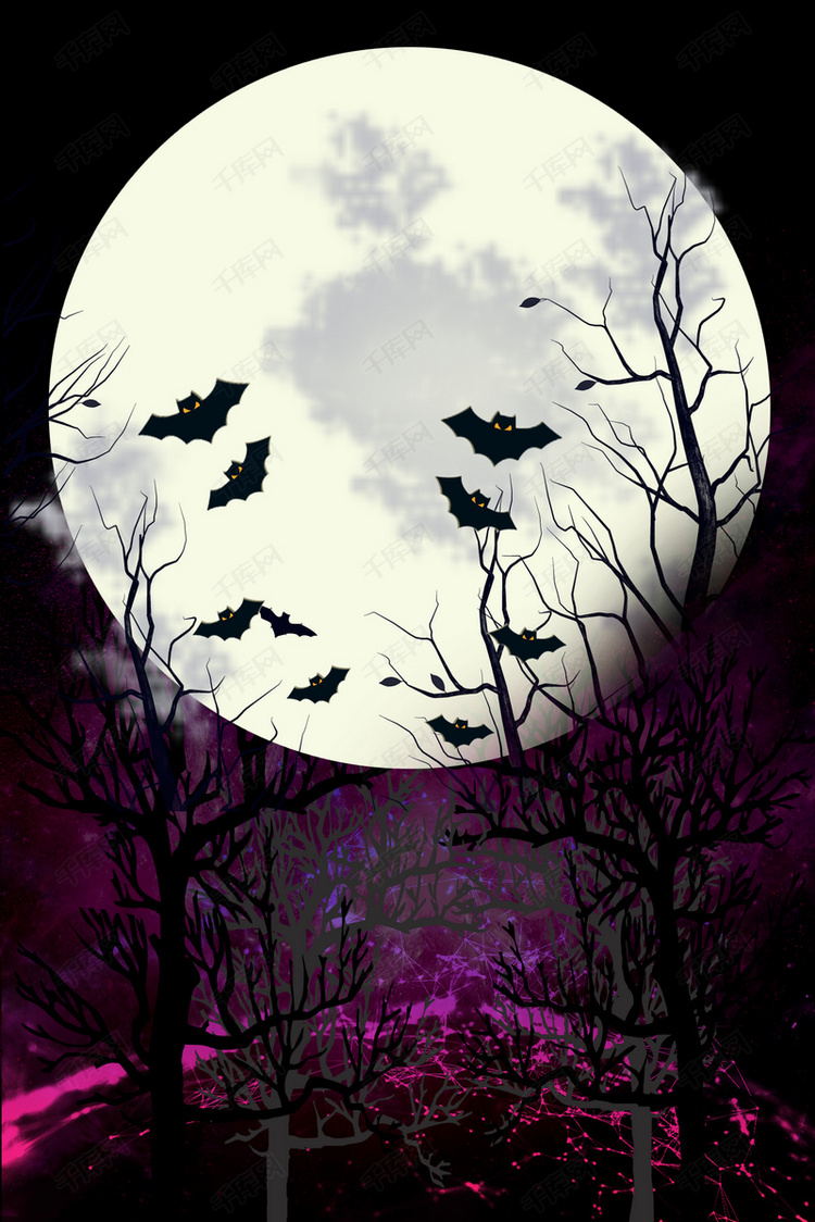 暗黑系列恐怖树林背景图片免费下载-千库网