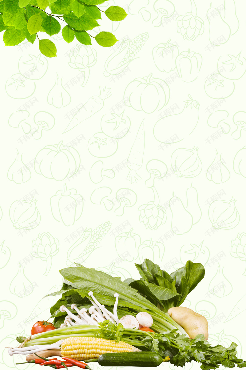 农家乐芥菜白色中国风蔬菜促销海报背景图片免费下载