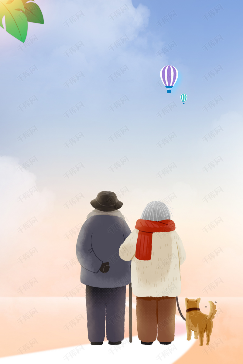 老人背影背景素材