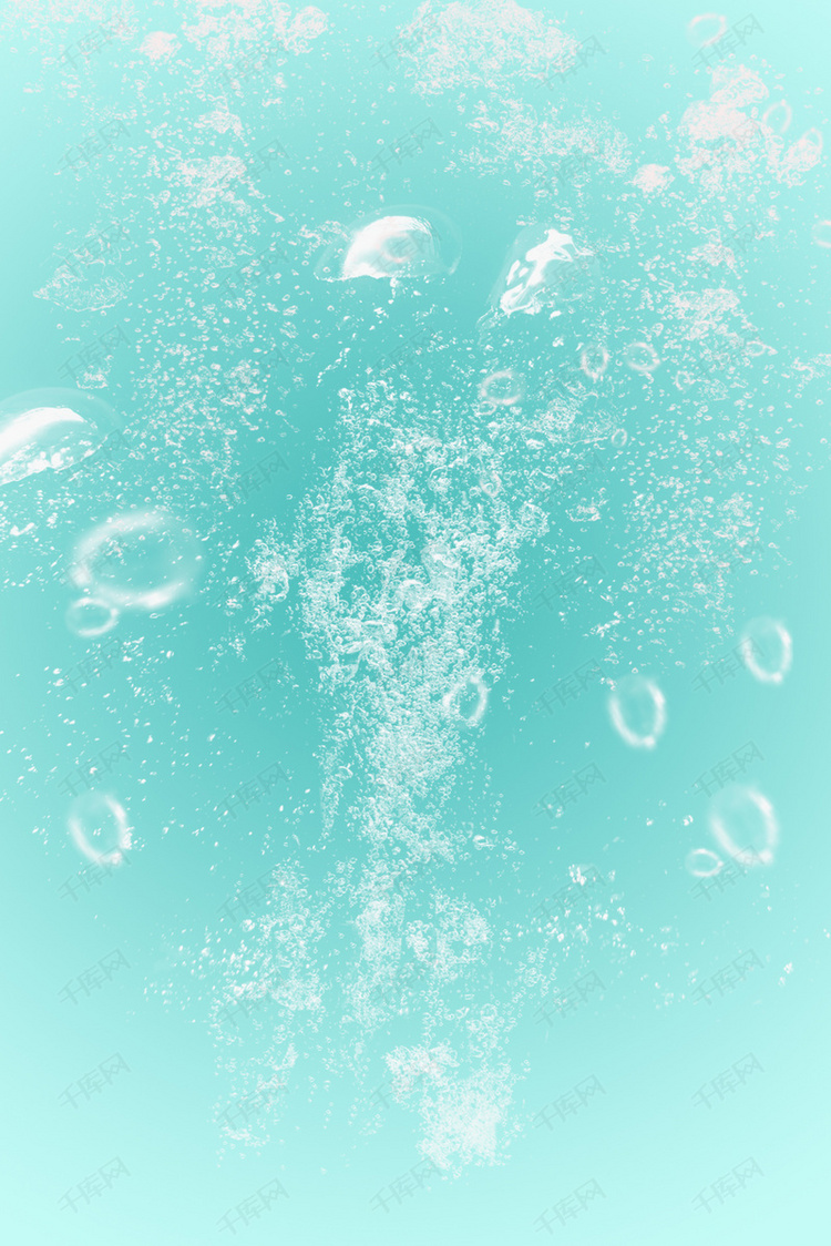 小清新湖蓝色水滴夏季凉爽海报背景