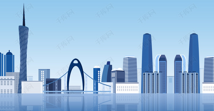 简约旅游地标城市建筑背景海报