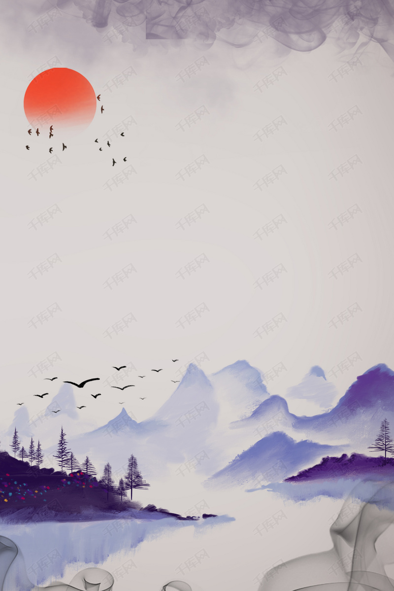 寒衣节文艺古典素色背景