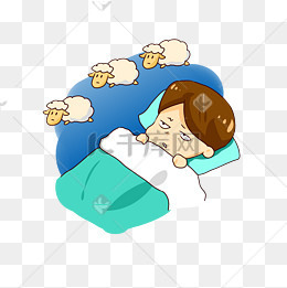 世界睡眠日卡通手绘小男孩睡觉矢量图