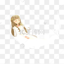 拿着书在看的女孩免扣图