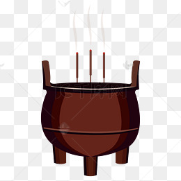 香炉手绘卡通插画