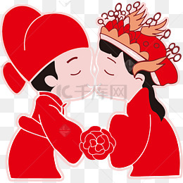 亲吻的新郎新娘