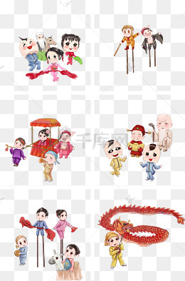 新年庙会扭秧歌队旱船舞彩绸舞扇子舞龙舞狮抬花轿合集