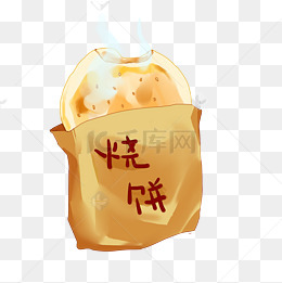 手绘烧饼美食插画