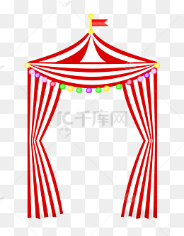 马戏团红色的帐幕插画