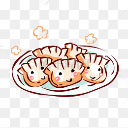 卡通手绘可爱的饺子