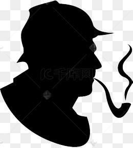 卡通抽烟的男人