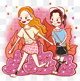 表情Q版可爱小女孩的卡通png免大姨妈来表情包冬天图片