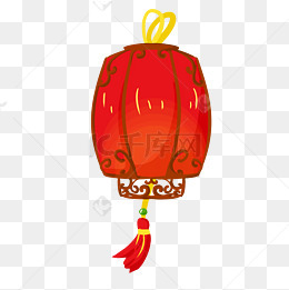 中国风春节灯笼红灯笼手绘插画