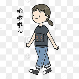开学季卡通男孩表情包行李箱插画