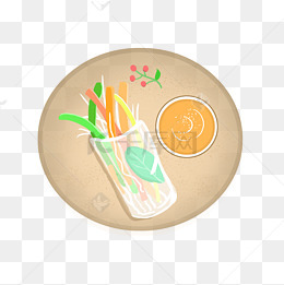 手绘卡通闽南特色美食小吃春卷