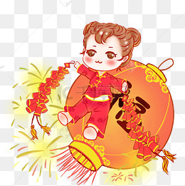 手绘烟花新年插画素材图片免费下载_高清psd_千库网
