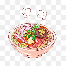 冬季热气腾腾的简笔画小清新美食