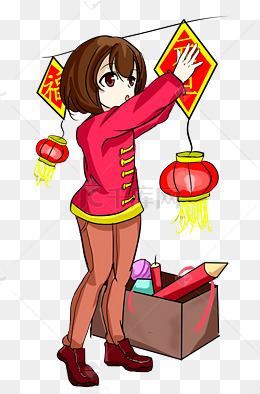 卡通红色衣服女孩免抠图素材图片免费下载_高清psd_千