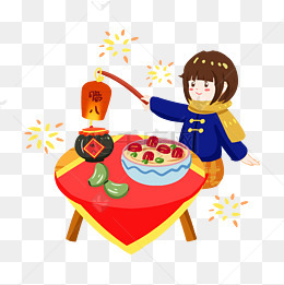 腊八节腊月初八手绘插画