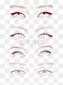 手绘眉眼眉毛眼睛时装画元素妆容设计五官