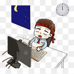 卡通手绘六幅工作动漫海报