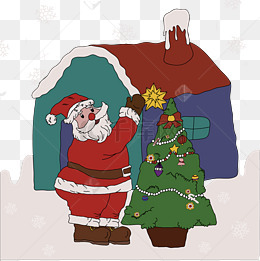 圣诞老人礼物雪人平安夜png可爱祝福