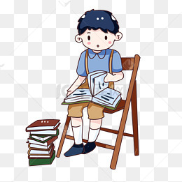 手绘卡通中小学生开学日