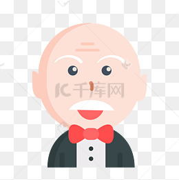 可爱慈祥穿西装的老人头像