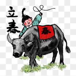 二十四节气立春手绘打春牛