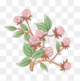 紫色手绘卡通植物水彩花卉插画