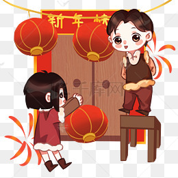 萝莉正太挂灯笼庆新年