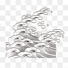 手绘浪花
