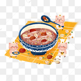 腊八节喝腊八粥主题卡通插画