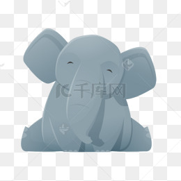 卡通可爱手绘大象png
