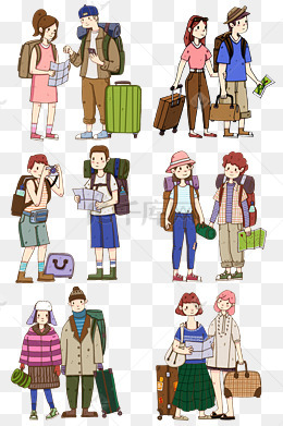 旅游人物合集插画