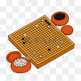 古风棋盘围棋插画
