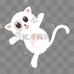 长假假期出游旅行小动物猫咪白色可爱萌手绘插画psd