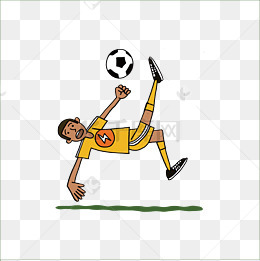 矢量倒挂金钩踢足球的人