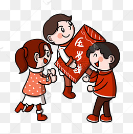 卡通2019猪年新年儿童压岁钱png透明底
