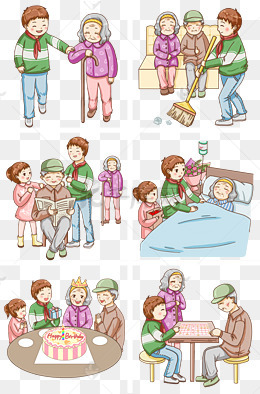 小学生孝敬老人们的爱心行动