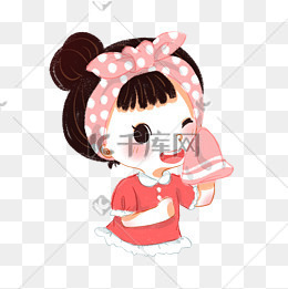 洗脸的小女孩插画