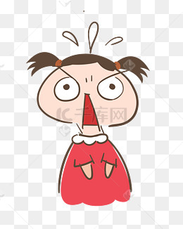手绘卡通表情害羞女孩卖萌