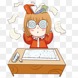 卡通红色衣服女孩免抠图