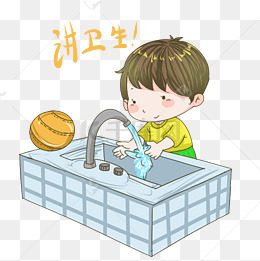 医疗讲卫生的小男孩插画