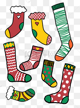圣诞节装饰袜子卡通可爱元素