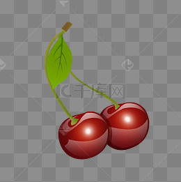卡通两个樱桃插画