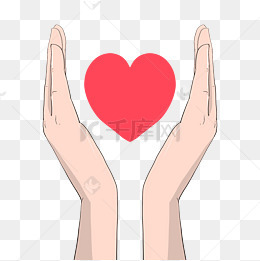 手绘双手捧心手势插画