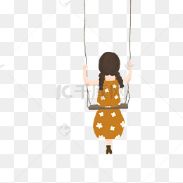 荡秋千的女孩免抠图