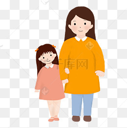 母亲节亲情人物卡通女儿