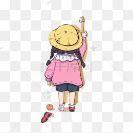 儿童节绘画可爱小女孩儿